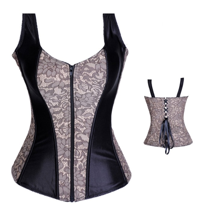 Grey Halter Straps Corset